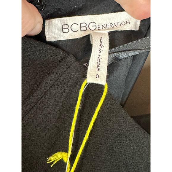 NWT BCBGeneration Black Sleeveless Halter Top Fit Flare Short Mini Dress Size 0 - Picture 7 of 9